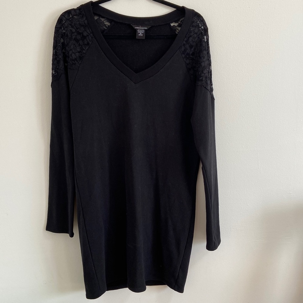 MODA International | Black Sweater Dress | Long Sleeve | Lace